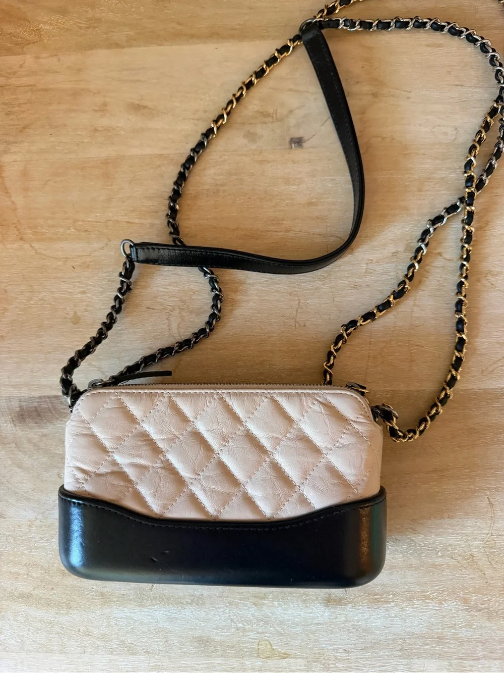 Chanel Gabrielle Leather Two-Tone Crossbody Bag
